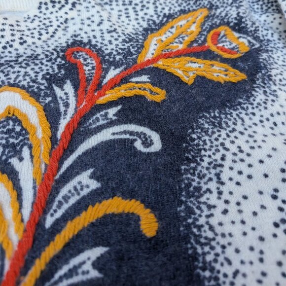 Vintage Clasike Lambswool Angora Blend Sweater M/M Embroidered Floral Polka Dot - Picture 4 of 7